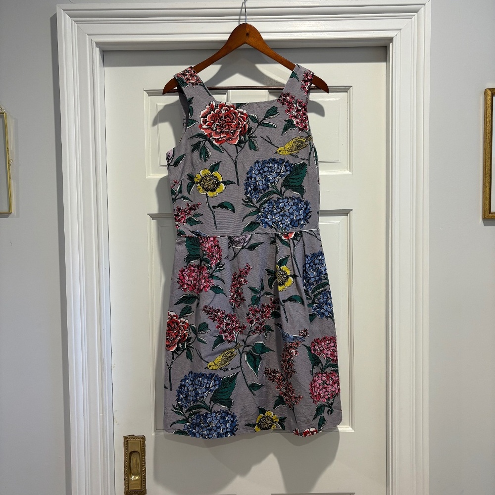 Boden Size 8 Spring Floral Bird Dress